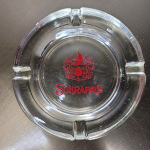 vintage schrafft's cigarette ash tray glass